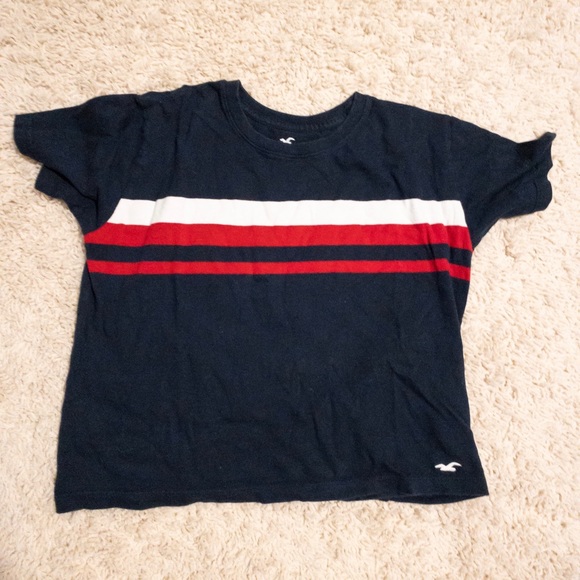 hollister red white and blue shirt